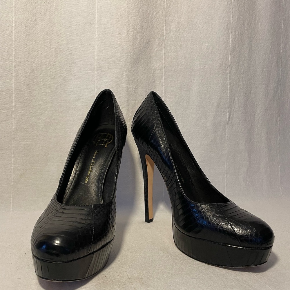 Extra Awesome Black Snakeskin Heels